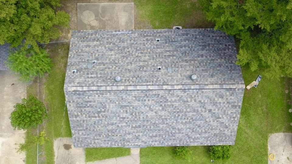 Finished roof, aerial view